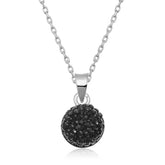 Collier pour femme en argent et cristal noir
